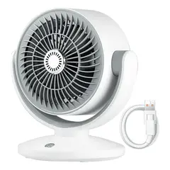 AMERICAN GENERICS - Ventilador De Mesa 3 Velocidades Recargable BLANCO 5v