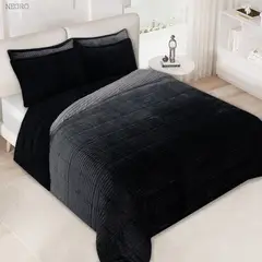 GENERICO - Cubrelecho Ovejero Piel De Durazno Acanalado Degrade