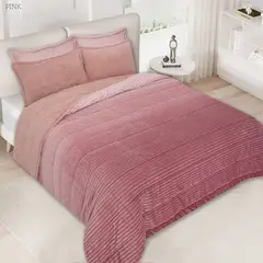 GENERICO - Cubrelecho Ovejero Piel De Durazno Acanalado Degrade