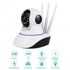 AMERICAN GENERICS - Cámara De Seguridad Robótica WIFI 1080P HD 3 Antenas Vision Noche Micrófono Audio