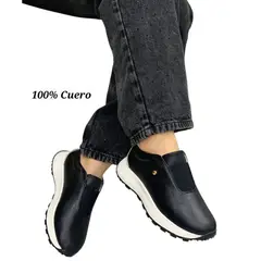EVEGONZ - Zapato Casual en Cuero Tenis de Mujer Urban Moda