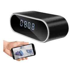 AMERICAN GENERICS - Reloj Despertador Camara Secreta Espia Wifi Seguridad 247 Negro