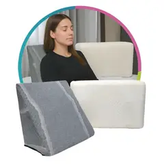 GENERICO - Set De Cojín Triangular Más Almohada Soporte Cervical De Espuma Viscoelástica Color Gris