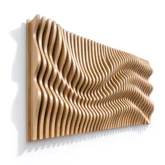 TIZZY DISEÑO - Cuadro Escultórico 3D Café Claro Arte Mural Contemporáneo Premium