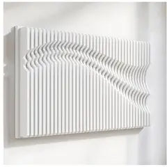 TIZZY DISEÑO - Cuadro Escultórico 3D Blanco Arte Mural Contemporáneo Premium