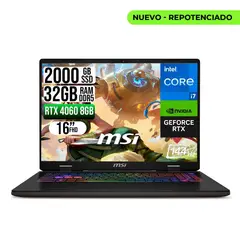 MSI - PORTATIL SWORD 16HX INTEL CORE I7-13700HX RTX4060 8GB SSD 2TB RAM 32GB 16" FHD 165HZ