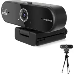 GENERICO - Cámara Web Cam 4K ULTRA HD USB con Micrófono Dual Videoconferencias Clases