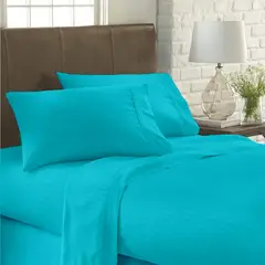 GENERICO - Juego de Sábanas Unicolor Color Verde persa