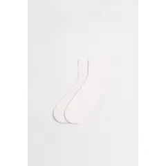 KOAJ - Medias cortas unicolores con flor bordada Mujer