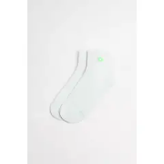 KOAJ - Medias cortas unicolores con flor bordada Mujer