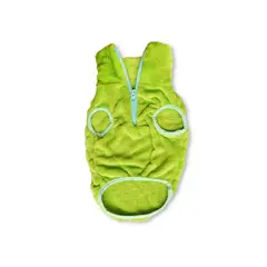 WAWAW - Saco S cuello alto cremallera verde limón manga sisa con sesgo licrado menta
