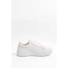 KOAJ - Tenis blancos de plataforma con contrastes rosados Mujer