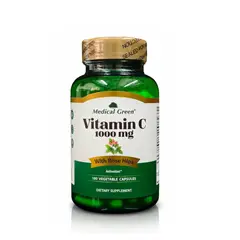 MEDICAL GREEN - VITAMINA C 1000 MG X 100 CAPSULAS/ WITH ROSE HIPS/ M.G.