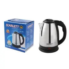 SCARLETT - Tetera eléctrica hervidor de agua 2 litros acero inoxidable 110v