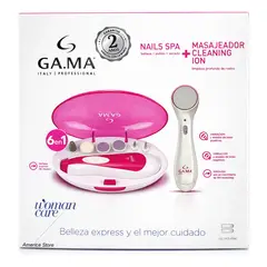 GAMA - Set De Manicura Spa Portatil + Masajeador Limpiador
