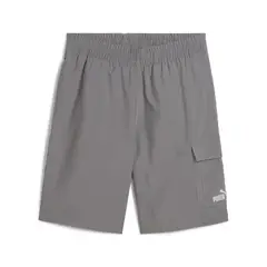 PUMA - Pantaloneta Deportiva Original Logo 9 Gris Para Hombre