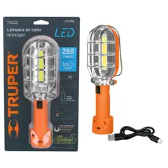 TRUPER - Lámpara LED 280 mango taller, recargable, - 15143