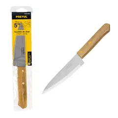 PRETUL - Cuchillo de chef 5" mango de madera, - 23079
