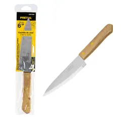 PRETUL - Cuchillo de chef 6" mango de madera, - 23080