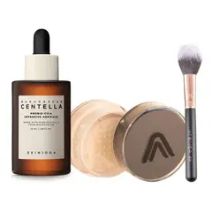 MONTOC MAKEUP - Polvos Traslúcidos Brocha Y Serum Centella Probiocica
