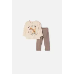 DISNEY - Conjunto de Bambi pantalón largo almendra para bebé niña