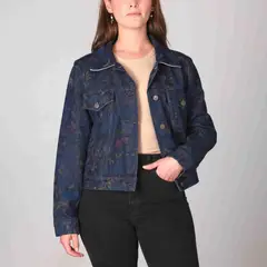 MARIO HERNANDEZ - Chaqueta Trucker Alas Jaspeado Monteazul