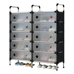 CHINA - Organizador Zapatero Doble Metálico 6 Niveles Con Tapa