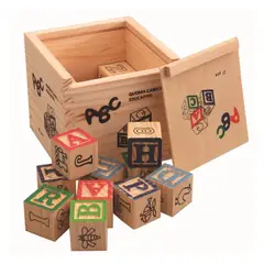 GENERICO - Bloques Educativos De Madera Grizzly ABC 123 Letras y Números 27 Piezas