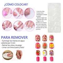 GENERICO - Uñas Postizas De Niña 3d Con Relieve Press-on Adhesivo