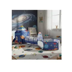 INFANTILES CAJUROMIX - Carpa Infantil Castillo Espacial 3 En 1 Azul