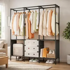 TECNOHOGAR JS - Closet Organizador 3 Espacios Zapatero Estante