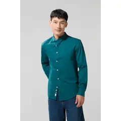 KOAJ - Camisa cuello nerú en algodón unicolor con botones Hombre