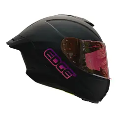 EDGE HELMETS - Casco Edge Integral Shanghai Sólido Cert.Dot-Ece-Negro Mate