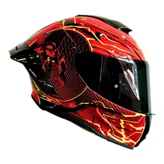 EDGE HELMETS - Casco Dc Integral Shanghai Flash Cert.Dot-Ece-Rojo