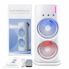 GENERICO - Ventilador Humidificador de Ambiente con Luz LED Enfriador de Aire Portátil USB
