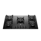 ELECTROLUX - Estufa de empotrar a gas 5 puestos triple llama vitrocerámica y parrillas en acero mate KE5GT