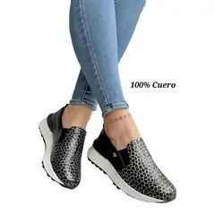 EVEGONZ - Zapato Casual en Cuero Tenis sin Cordón Para Mujer