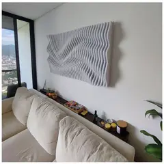 TIZZY DISEÑO - Cuadro Escultórico 3D Blanco Arte Mural Contemporáneo Premium