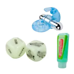 GENERICO - Kit Lubricante Estrechante Vaginal 15ml + Dados Eróticos + Anillo Vibrador