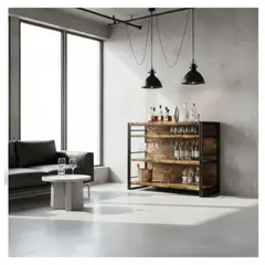 22 GRADOS DECORACION - Bar Korak En Roble y Metal 100cm x 40cm
