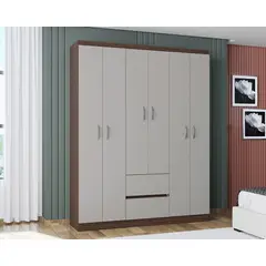 ZER - ARMARIO CLOSET LISBOA 6 PUERTAS CHOCOLATE MDP 110X188CM 183X147CM