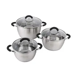 HOME ELEMENTS - Set De Ollas En Acero Inoxidable 6 Piezas Color Plateado
