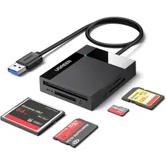 UGREEN - Lector Tarjetas USB 3.0 Adaptador Hub 5 Gbps 4 Puertos TF SD