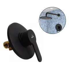 PAMO - Grifería Para Ducha Monocontrol Negro Metálico Redonda Sist