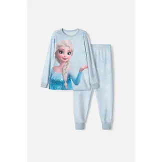 DISNEY - Pijama de frozen pantalón largo azul cielo para niña