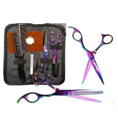 GENERICO - Kit Profesional de Tijeras para Peluquería y Barbería con Estuche
