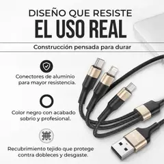 HAVIT - Cable Carga Rápida 3 En 1 USB A - USB C / Micro 1.2M y Transferencia de Datos & Carga