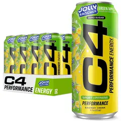 CELLUCOR - Energizante C4 Energy Drink GREEN APPLE JOLLY RANCHER - 12 latas