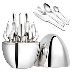 GENERICO - JUEGO DE CUBIERTOS 24 PCS DISEÑO HUEVO