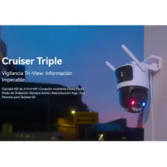 IMOU - Cámara Cruiser Triple Lente 11MP WiFi 6 Exterior 360° Visión 2K Alarma Roja-Azul IPC-S7UN-11M0WED